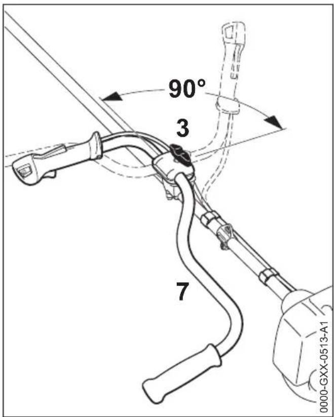 STIHL FS 131 - Réglement du câble de l'accélérateur - 1