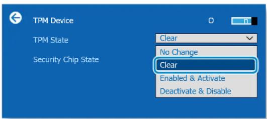 SAMSUNG DP700A4JI - Définissez TPM Status sur Clear. - 1
