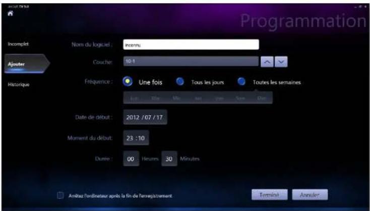 SAMSUNG DP700A7DEXP - Création d'un programme d'enregistrement - 1
