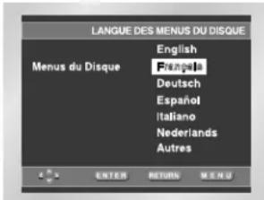 SAMSUNG DVDL1200W - Choix de la langue du menu du disque - 1