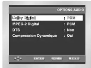 SAMSUNG DVDL1200W - Configuration des options audio - 2