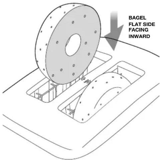 BAGEL FLAT SIDE FACING INWARD