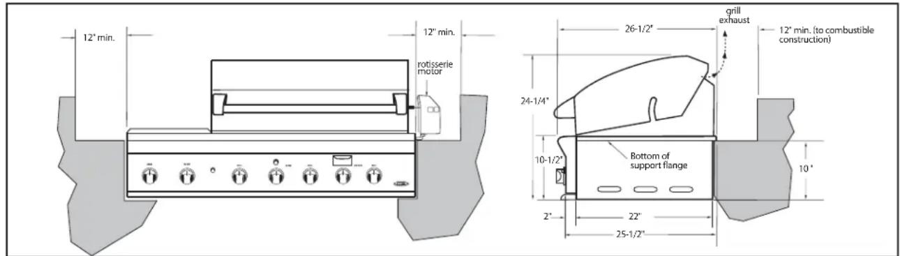 DCS BGB36BQARN - LOCATING GRILL/BUILT-IN CLEARANCES - 1