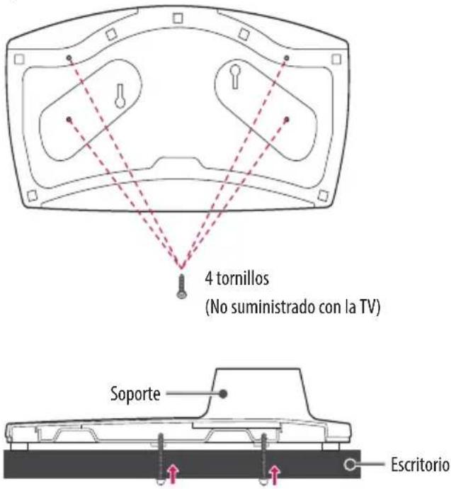 4 tornillos (No suministrado con la TV) Soporte Escritorio