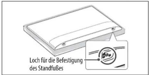Loch für die Befestigung des Standfußes