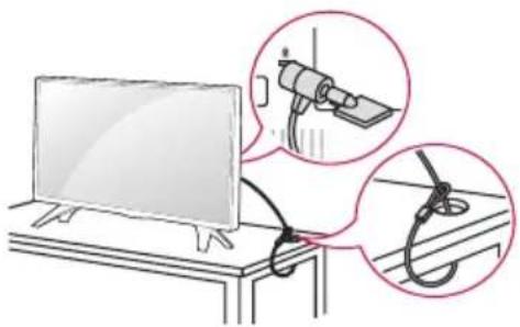 LG 43LW310C - Использование системы безопасности Kensington - 1