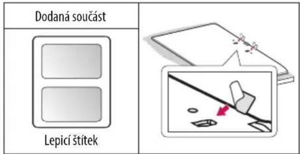 Dodaná součást Lepicí štítek