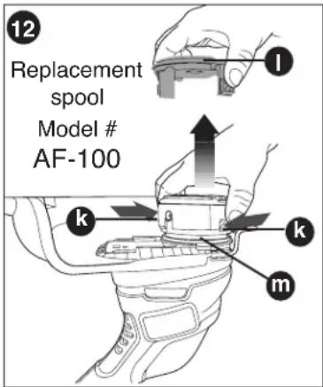 BLACK & DECKER LST220 - REPLACING THE SPOOL (FIGURES 12,13,14) - 1