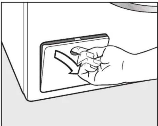 MIELE WTW870 WPM - Déverrouillage manuel de portepen cas de vidange obstruée et/ou de panne de courant - 1