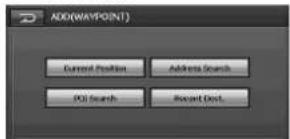 ADD(WAYPOINT) Current Position Address Search POI Search Reward Dost.
