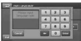 TIM LANGUAGE Please input language code 1 2 3 4 5 6 7 8 9 Cancel 0 Enter