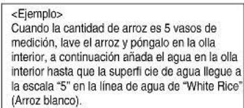PANASONIC SRZX105 - Ponga el arroz lavado y los ingredientes en la olla interior. - 1