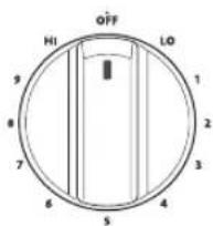 LG LSE4611ST - Knob Positions - 9