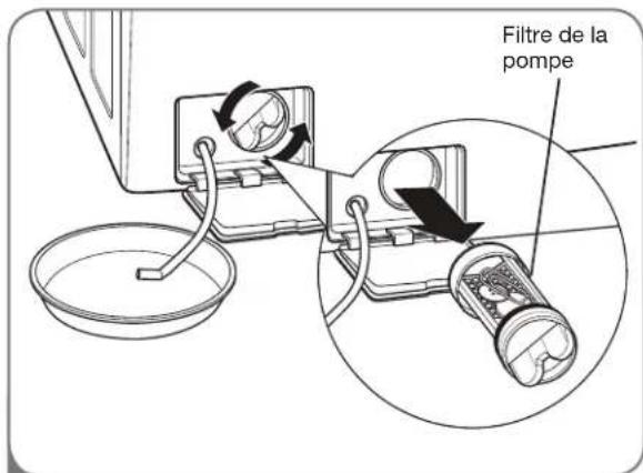 LG WM3360HVCA - Nettoyer le filtre de la pompe de vidange - 4