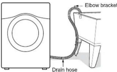 LG WM3090CW - Hang the end of the drain hose over the side of the laundry tub. - 1
