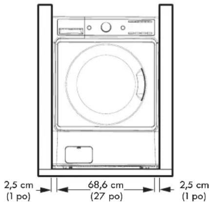 2,5 cm (1 po) 68,6 cm (27 po) 2,5 cm (1 po)