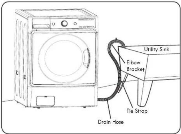 Utility Sink Elbow Bracket Tie Strap Drain Hose