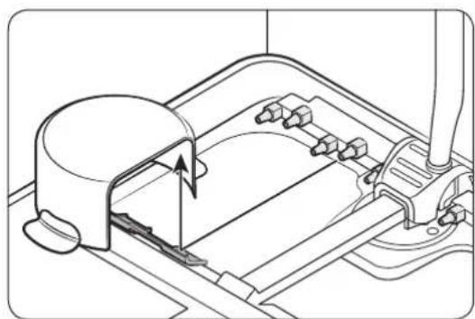 Technical line drawing of a mechanical assembly with no visible text or symbols