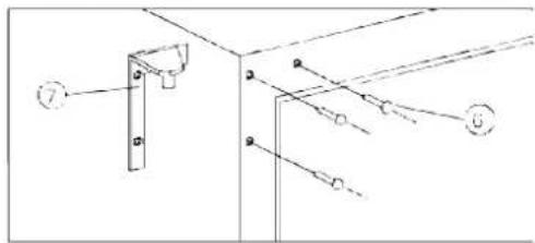 Technical diagram showing labeled components of a mechanical or architectural assembly with numbered annotations
