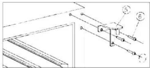 Technical diagram showing a mechanical assembly with labeled components and directional arrows indicating motion or force.