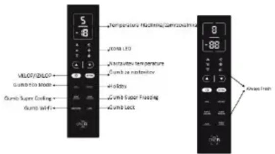 HOOVER HFRIDGE 500 MAXI HMNV 7184 DXTN - ZGORNJI POKONCNI PRIKAZOVALNIK (ce obstaja) - 1