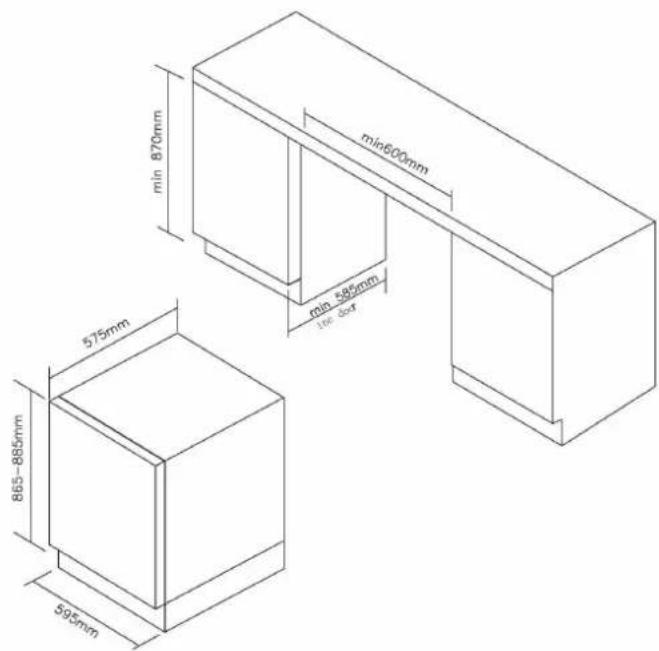 HOOVER HWCB 60D1 - Voor hoogte 865 mm met smalle roestvrijstalen deur - 1