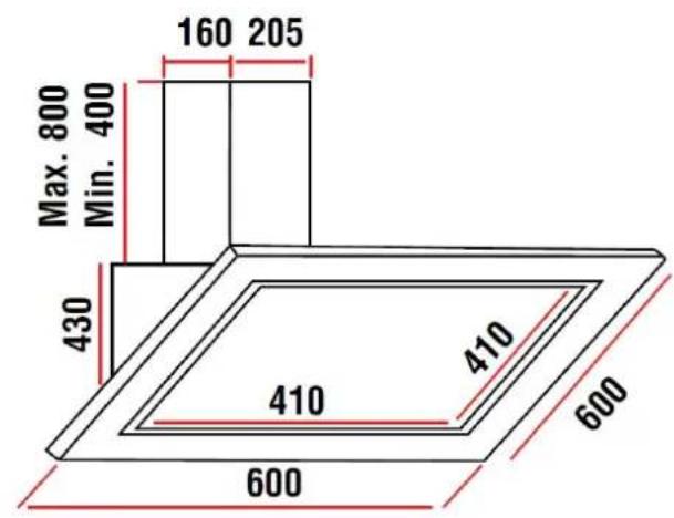 HOOVER HDP620GBX - TECHNICAL DIMENSIONS - 3