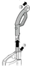 HOOVER Velocity Evo VE01 011 - Conexión del accesorio al tubo del asa - 1
