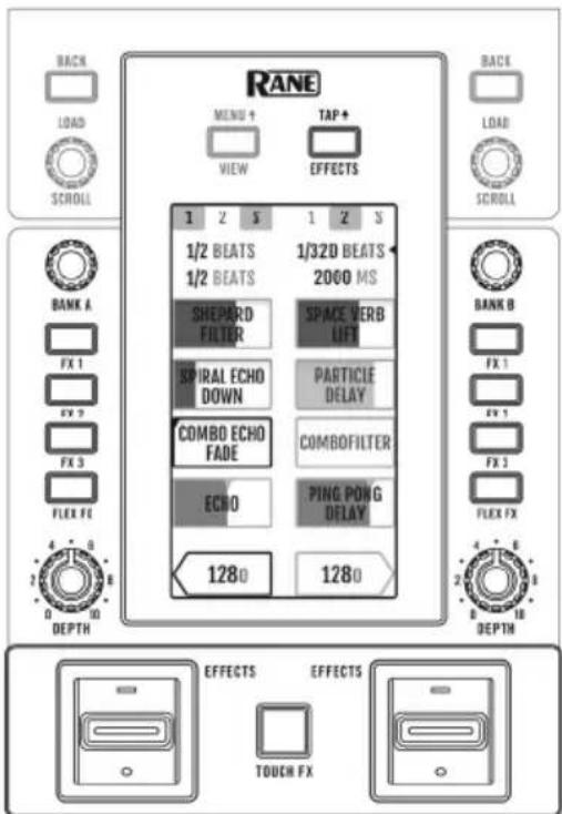 Rane SeventyTwo MKII - To add and use effects: - 1