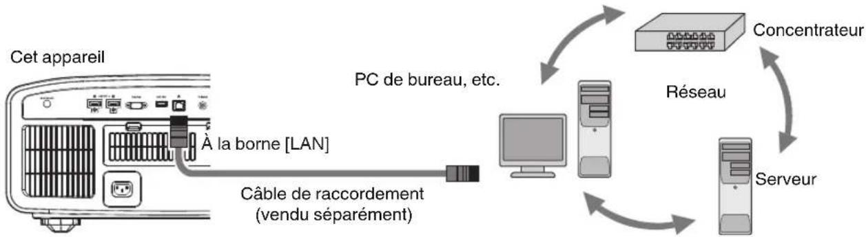 JVC DLANX7 - Connexion à la borne LAN - 1