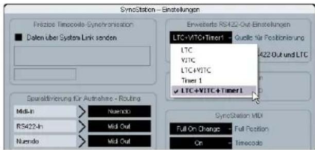 STEINBERG Nuendo SyncStation - Einstellen der Quelle für die Positionsermittlung in Nuendo - 1