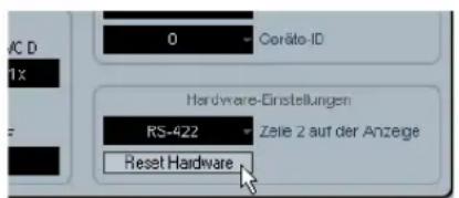 STEINBERG Nuendo SyncStation - Zurücksetzen der SyncStation über Nuendo - 1