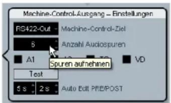 STEINBERG Nuendo SyncStation - Einstellen der Anzahl an Aufnahmespuren in Nuendo - 1