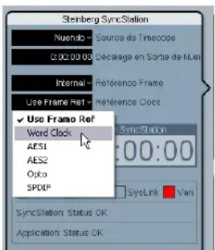 STEINBERG Nuendo SyncStation - Configuration de la reférence d'horloge dans Nuendo - 1
