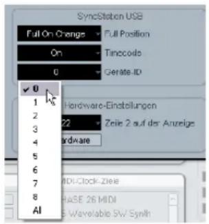 STEINBERG Nuendo SyncStation - Einstellen der USB-MIDI-Geräte-ID in Nuendo - 1