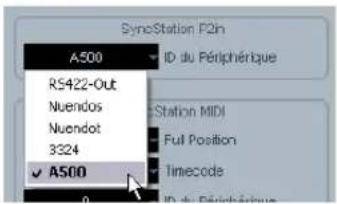 STEINBERG Nuendo SyncStation - Configuration de l'identifant du pérophérique P2 In dans Nuendo - 1