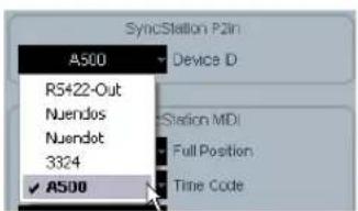 STEINBERG Nuendo SyncStation - Setting the P2 In device ID in Nuendo - 1