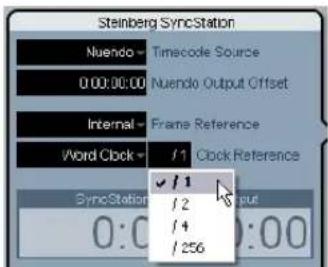 STEINBERG Nuendo SyncStation - Changing the clock input divider in Nuendo - 1