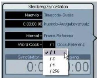 STEINBERG Nuendo SyncStation - Einstellen des Teilers für den Clock-Eingang in Nuendo - 1