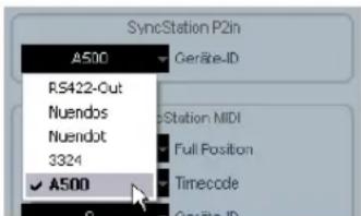 STEINBERG Nuendo SyncStation - Einstellen der Geräte-ID für «P2 In« in Nuendo - 1