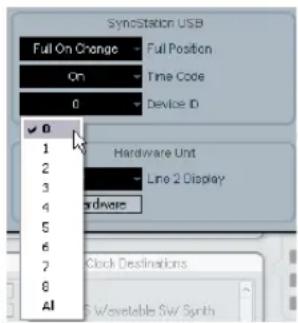 STEINBERG Nuendo SyncStation - Setting the USB MIDI device ID in Nuendo - 1
