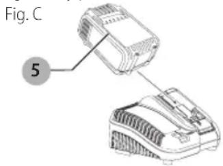 DEWALT DCS494 - Charging a Battery (Fig. C) - 1
