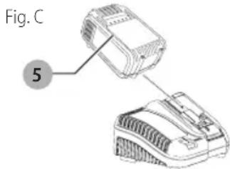 DEWALT DCS494 - Chargement du bloc-piles (Fig. C) - 1
