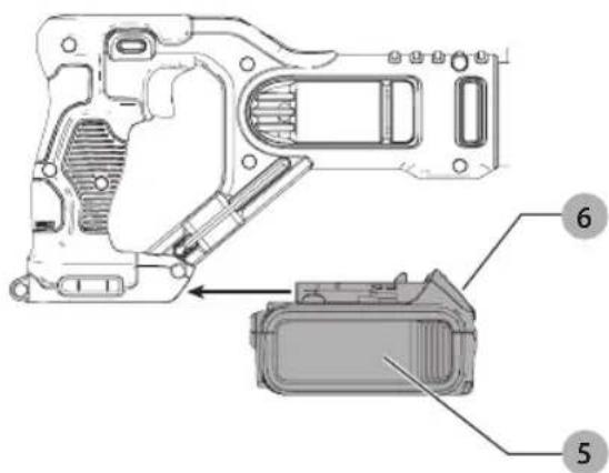 DEWALT DCS494 - Installing and Removing the Battery Pack (Fig. K) - 1