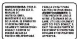 DEWALT DCS494 - REEMPIAZO gRATUITO DE IAs ETIQUETAs DE - 2