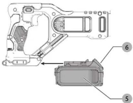 DEWALT DCS496 - Installing and Removing the Battery Pack (Fig. K) - 1