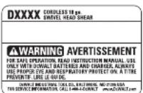 DEWALT DC495 - GARANTIE DE REMBOURSEMENT DE 90 JOURS - 1