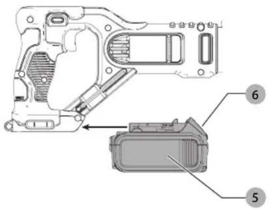 DEWALT DCS491 - Installing and Removing the Battery Pack (Fig. K) - 1
