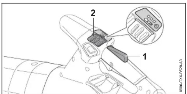 STIHL BGA 200 - Impostare il livello di potenza - 1