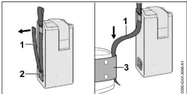 STIHL BGA 200 - Utilisation avec la ceinture pour batteries - 1